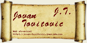 Jovan Tovitović vizit kartica
